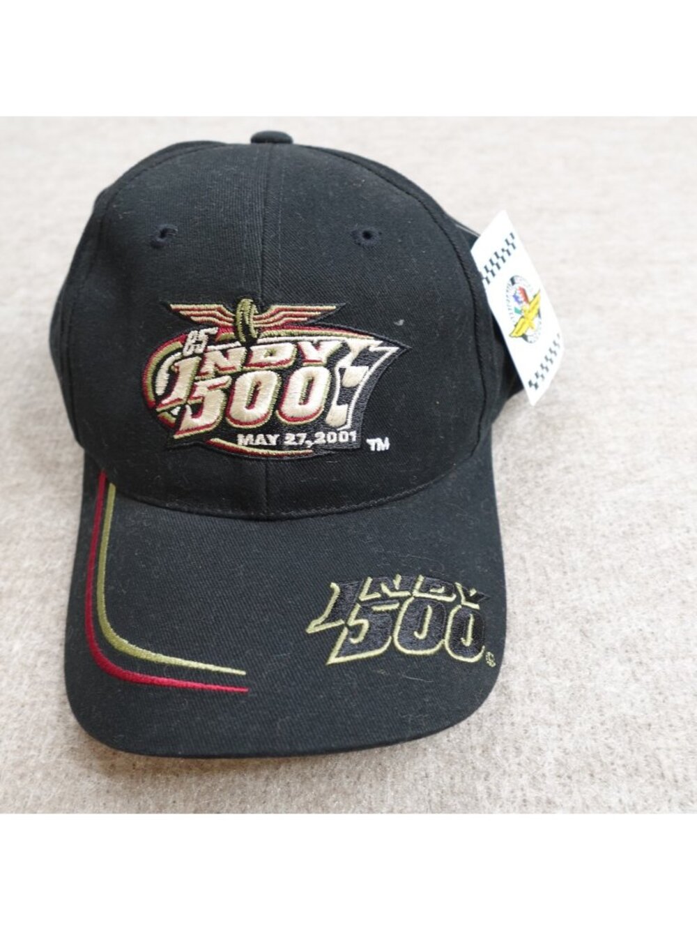 Indy 500 Hat Black Embroidered 2001 Old Stock NEW Vintage